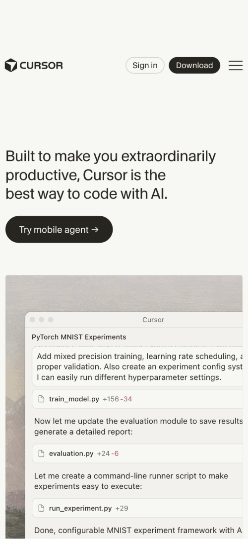 cursor mobile screenshot
